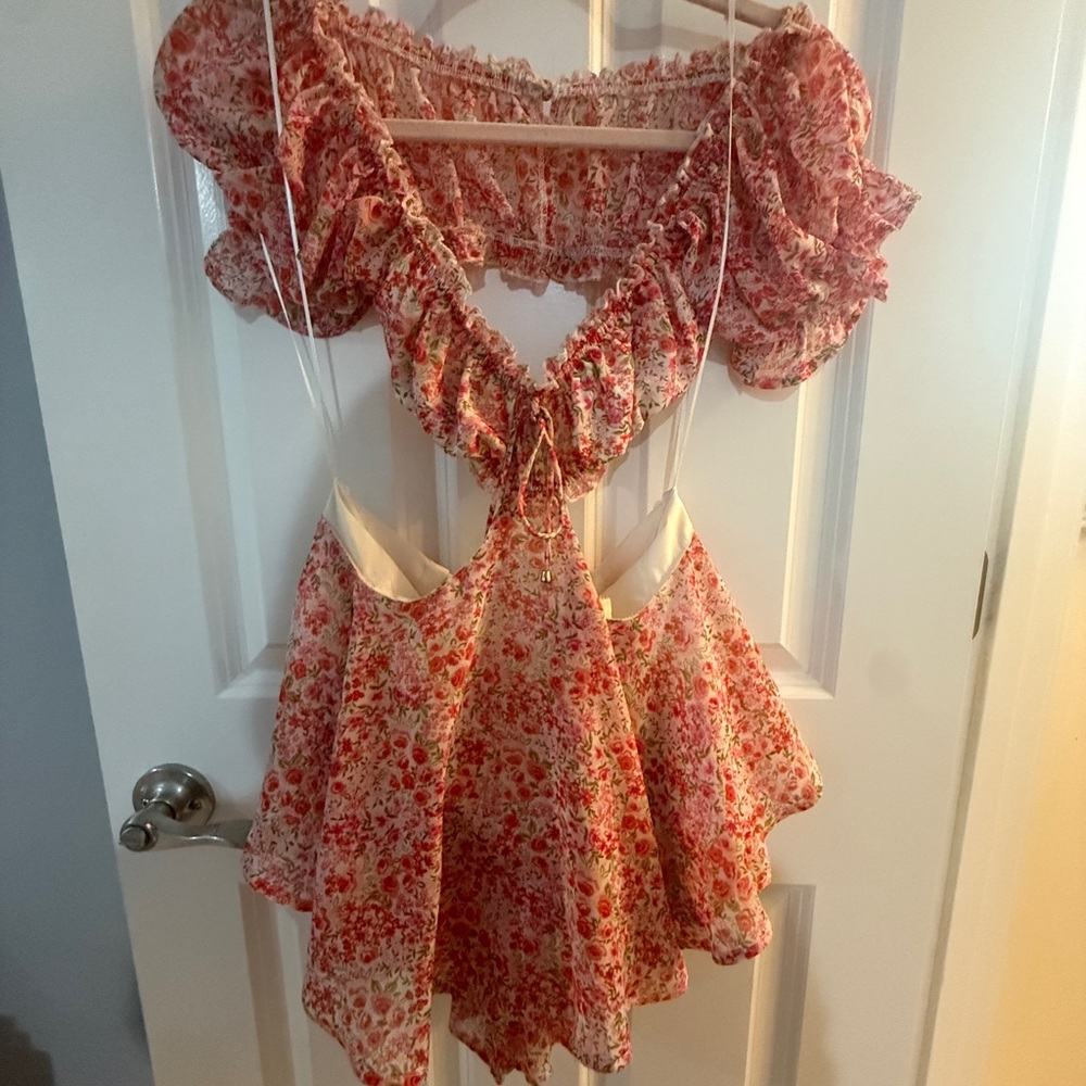 Floral Ruffle Mini Dress - Pink - Picture 2 of 4